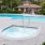 a swimming pool in a courtyard